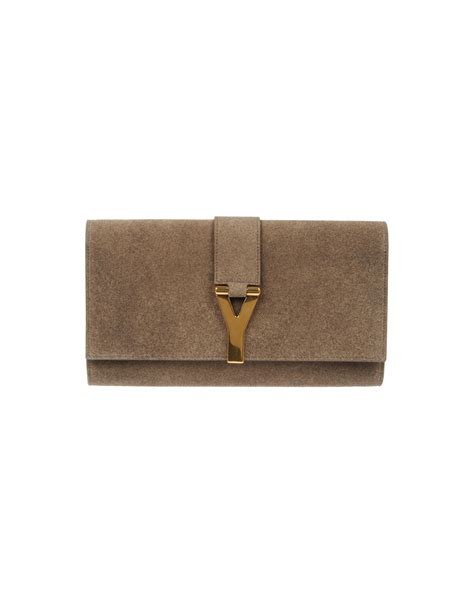 yves saint laurent clutch beige suedw|ysl clutch and evening.